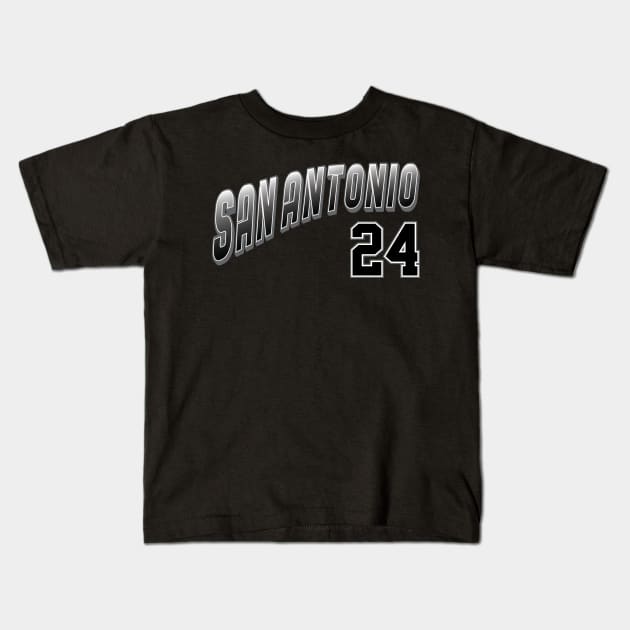 Retro San Antonio Number 24 Kids T-Shirt by Cemploex_Art